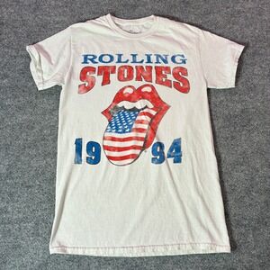 Rolling Stones Voodoo Lounge Tour 1994 T Shirt Womens S White Band Tee